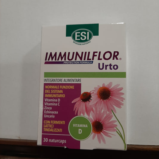 Integratore alimentare normale funzione del sistema immunitario con vitamina D Immunilflor urto 30 capsule g15 scad 10/2025 Esi