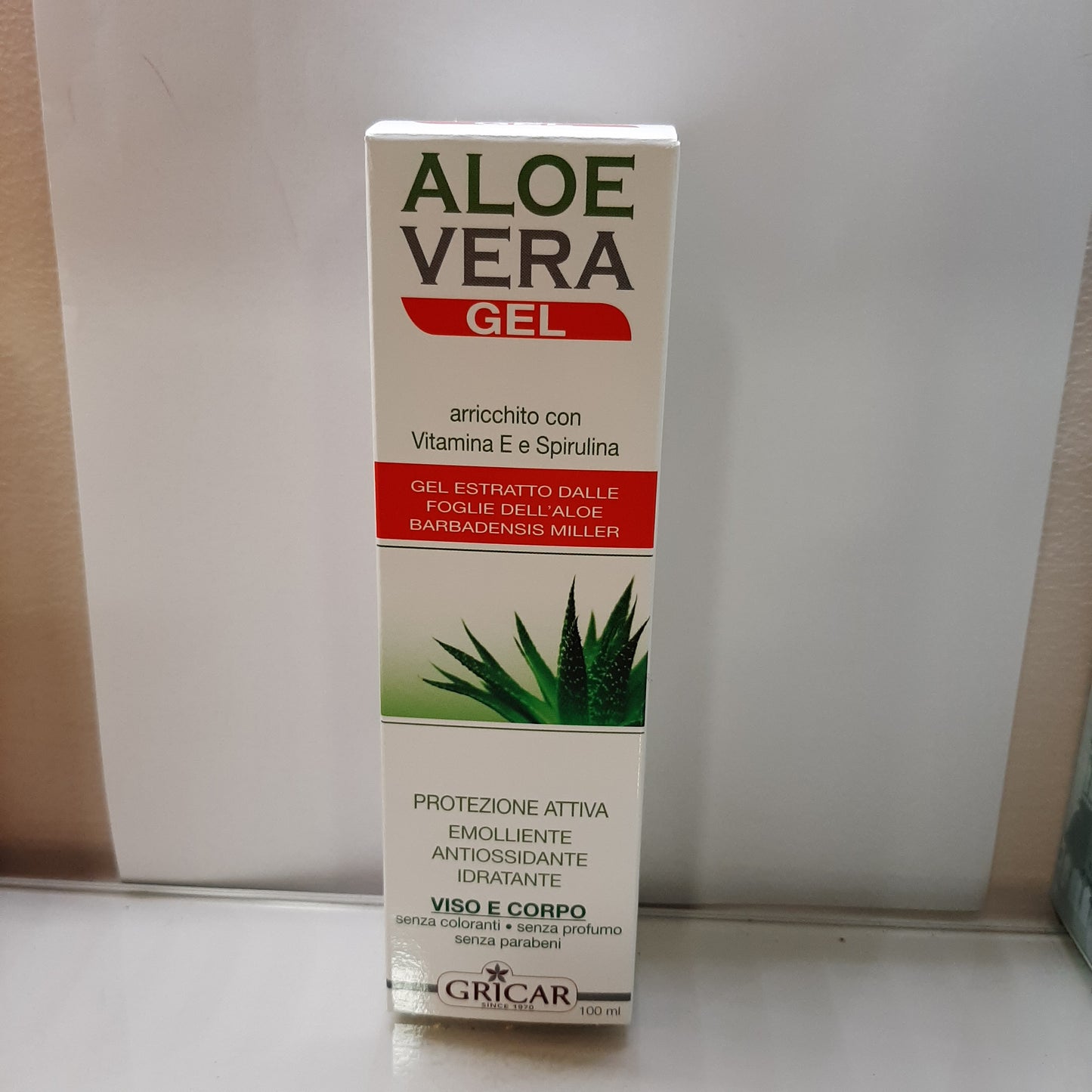 Aloe vera gel con vitamina E e spirulina gricar