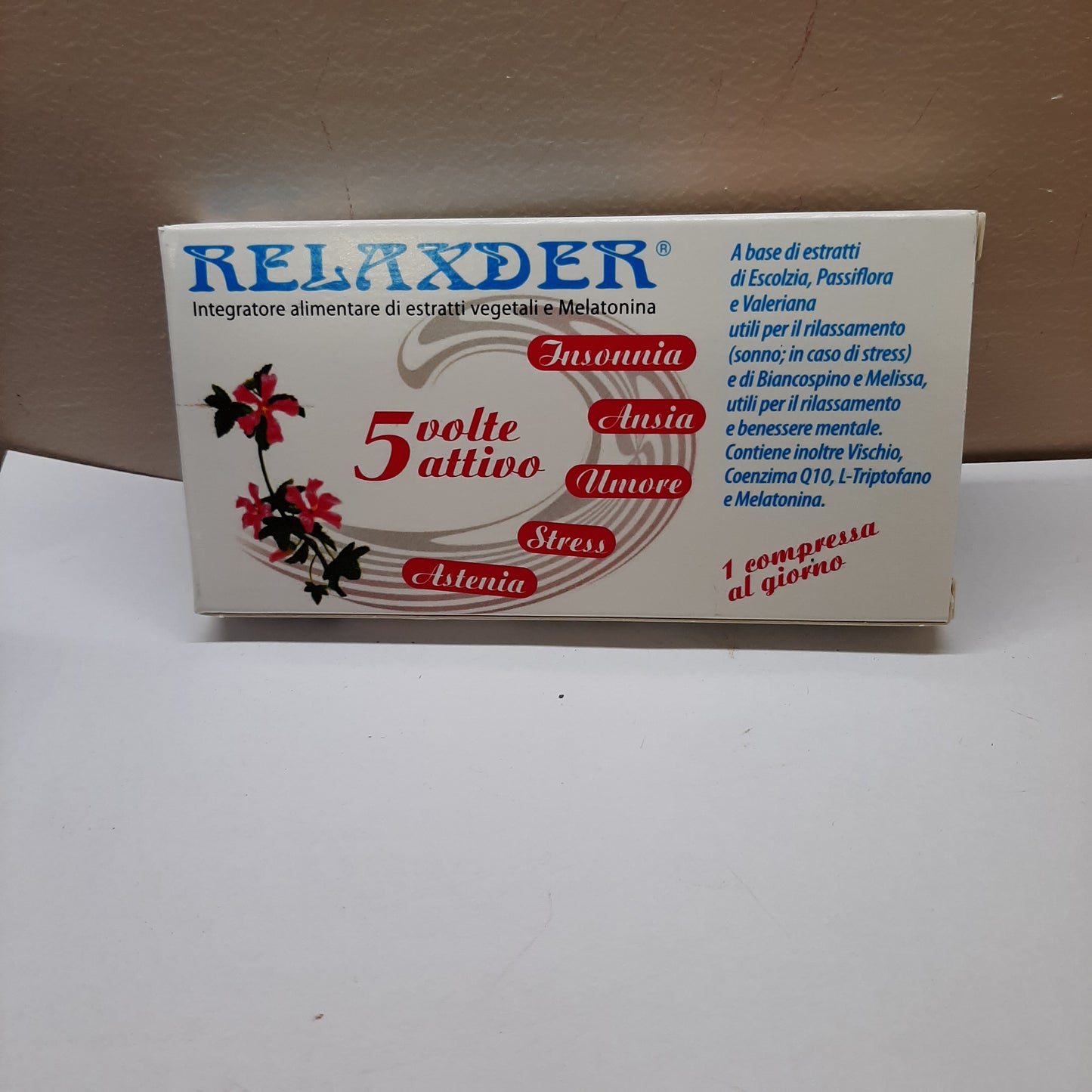 Relaxder Tabletten Packung mit 20 Tabletten Verfallsdatum 08/2025 Der Mayer/2025