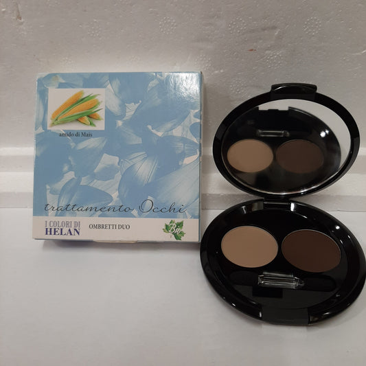 Helan organic duo eyeshadow in dove gray and brown